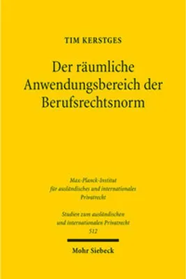 Obrázek produktu pro Der räumliche Anwendungsbereich der Berufsrechtsnorm