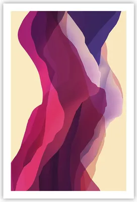 Produktbild von Poster - Poster ohne Rahmen - Abstraktion Berge Rosa - 61x91,5 cm - Wand Bild - Wanddeko - Wandbilder - Kunstposter - Wandposter - Bilder - Kunstdruck - Wanddekoration - Wandbild - P2XPA61x91-4288