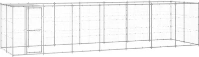 Produktbild von The Living Store Outdoor-Hundezwinger mit Überdachung Verzinkter Stahl 16,94 m²