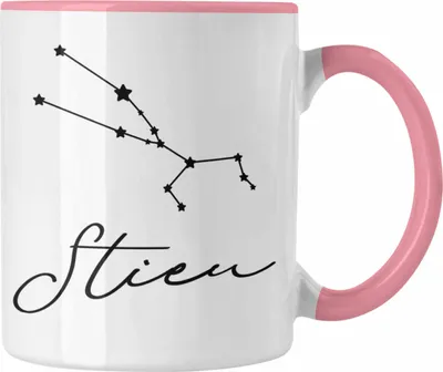 Produktbild von Trendation - Stier Sternzeichen Tasse Geschenk Horoskop Tierkreiszeichen (Rosa)