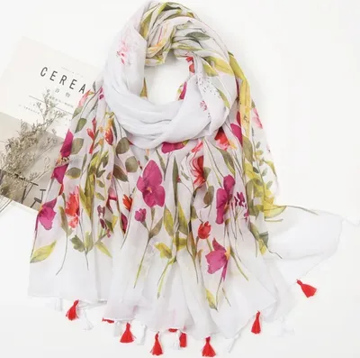 Produktbild von Halstuch FI-33912 - Charmantes Accessoire in Weiß/Rosa KP33912