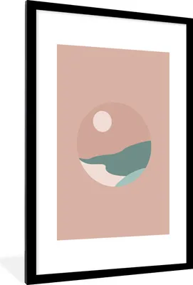 Produktbild von MuchoWow® Gerahmtes Poster Sommer - Sonne - Strand - Rosa 60x90 cm - Poster mit Schwarzem Bilderrahmen Wandposter Rahmen Foto Bilder - Dekoration - Wandposter Wohnzimmer - Hochwertig