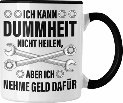 Produktbild von Trendation - KFZ Mechaniker Geschenk Lustig Tasse Automechaniker Handwerker Mechatroniker Werkstatt Tasse (Schwarz)