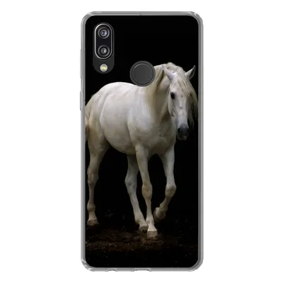 Produktbild von MuchoWow® Handyhülle Schutzhülle Hülle für Huawei P20 Lite (2020) Pferde - Nutztiere - Schwarz Silikon Softcase Handy Hülle - Kartenhalter