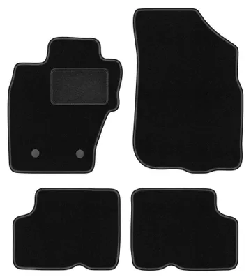 Produktbild von Velours-Fußmatten für Dacia Duster I 4WD 2010-2018 (SUV) – 4-tlg, Schwarz, passgenau – Wielganizator LUX