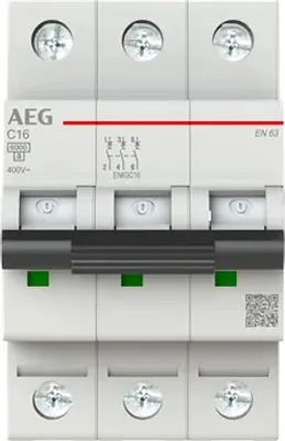 Produktbild von AEG LS-Schalter C 16A EN63C16 3-polig 6kA 2CDS253088R0164