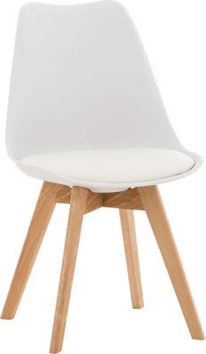 Design-Shop Stolička Linares ~ plast, drevené nohy natura - Biela