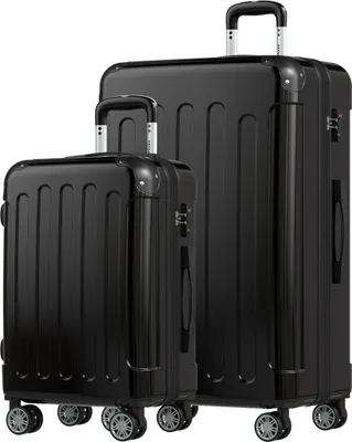 Produktbild von TRVLMORE Kofferset - 2-teilig - 38L Handgepäck + 110L Aufgabegepäck - TSA-Schloss - Leichtgewicht - Reisekoffer Set - Trolley - Schwarz