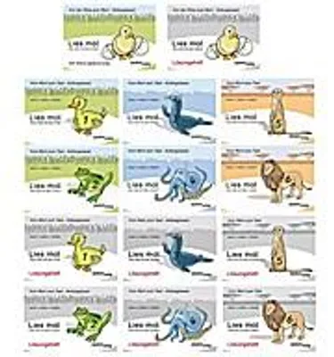 Immagine prodotto di Alle Lies mal! Hefte + Lösungshefte Küken, 1 Ente, 2 Frosch, 3 Robbe, 4 Krake, 5 Erdmännchen, 6 Löwe