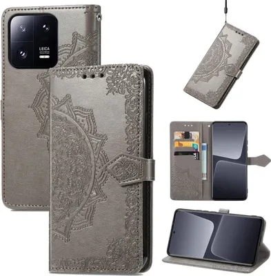 Produktbild von König Design Hülle kompatibel mit Xiaomi 13 Kunstleder Handyhülle - Handy Case Grau