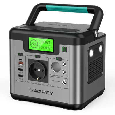 Produktbild von Tragbare 500W (Spitzenwert 1000W) Power Station Powerstation 518Wh/144000mAh Solar Generator Solargenerator Stromerzeuger Solarspeicher mit 100W Solarpanels Solaranlagen Solarladegerät Solarzelle Solarbox Akku Ladegerät Powerbank Typ-C/USB für Notstrom/Camping/Notfall/Reise/CPAP/Wohnmobile/zu Hause