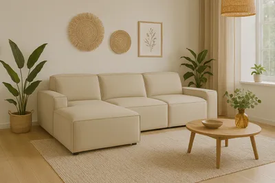 Produktbild von Emoebel24 Ecksofa links 284x102x70cm Lucas Beige