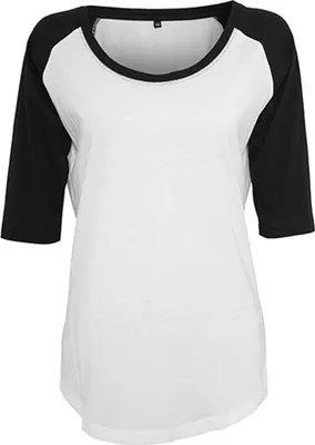 Produktbild von Build Your Brand - Ladies 3/4 Contrast Raglan Tee - Charcoal (Heather) - S
