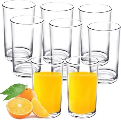 Obrázek produktu pro Sada 9 kusů opakovaně použitelných, nerozbitných plastových kelímků Unyqoos®, objem 300 ml, průhledné, bez BPA, vhodné do mikrovlnné trouby