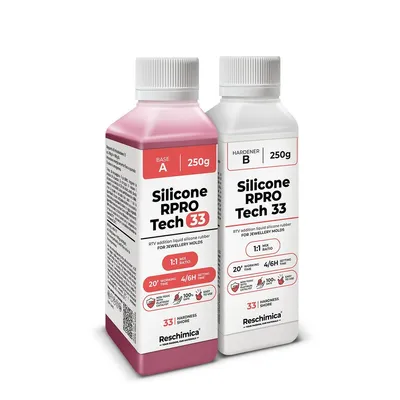 Produktbild von Silikon Kautschuk 1:1 R PRO TECH 33, Dubliersilikon mittelhart I Zinnguss Bleiguss, hitzebeständig, Abformsilikon (500 gr)