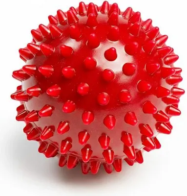 Zdjęcie produktu dla Piłka do masażu ciała, mięśni z kolcami, piłeczka sensoryczna, piłka powięziowa 7,5cm, czerwona