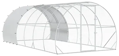 Obrázok produktu pre vidaXL Klietka pre slepice, strieborná, 600 x 300 x 200 cm, pozinkovaná oceľ