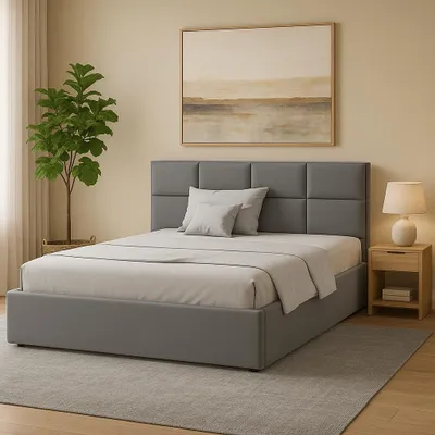Produktbild von Sofello Polsterbett  180x200 Metall-Lattenrost Grau Velour Samtstoff Velvett mit Bettkasten und Stauraum