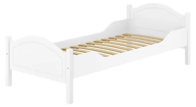 Produktbild von Einzelbett Kiefer weiß 100x200 Futonbett Bettrahmen Singlebett Zubehör wählbar V-60.30-10WFederleisten
