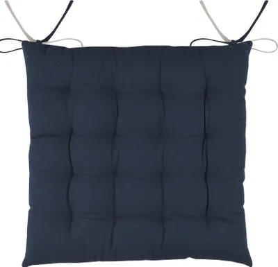 Produktbild von STOF | Sitzkissen - Sitzauflage - DUO 40x40 cm - Dunkelblau & Beige - Zweifarbiger Kissenbezug - Hochwertige Baumwolle - 1 Stück