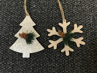 Produktbild von Holz Glittery Flake Weihnachten Thema Gold