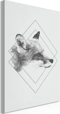 Produktbild von Italienischer Leinwand Leinwandbild - Clever Fox (1 Part) Vertical 40x60 cm Tiere g-C-0331-b-a