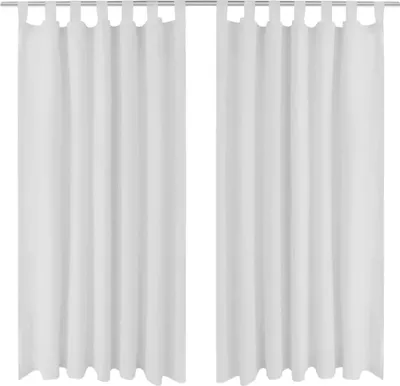 Obrázok produktu pre Biele saténové závesy s pútkami 140 x 175 cm 2 ks