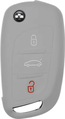 Produktbild von Auto Schlüssel Hülle Silikon Schutz Cover Grau kompatibel mit Citroen Berlingo C4 DS3 DS4 DS5 DS6 3 Tasten Klappschlüssel