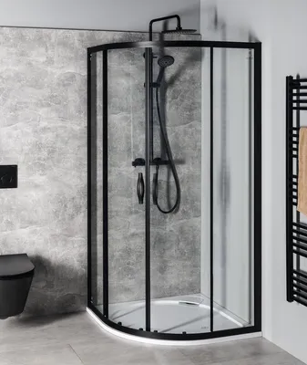 Produktbild von Gelco SIGMA SIMPLY BLACK Duschabtrennung Viertelkreis 900x900mm, R550, Klarglas