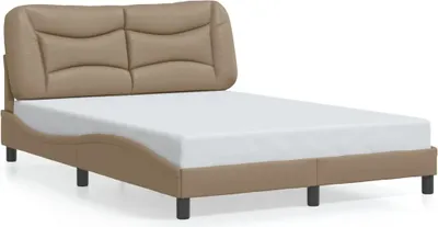 Produktbild von vidaXL Bettgestell ohne Matratze "Hvar" Cappuccino-Braun 140x190 cm Kunstleder