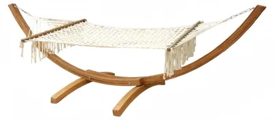 Obrázok produktu pre Luxusná biela pohodlná hojdacia sieť na relaxáciu Záhradné drevo 200x140 cm