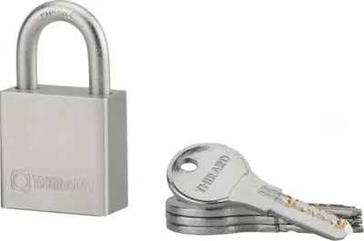 Image de Cadenas à clé Rinox, inox, extérieur, anse inox, 40mm, 4 clés - THIRARD
