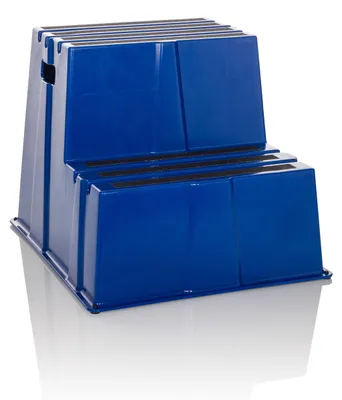 Opstapkrukje, 2 Stufen, Kunststoff, Blau, bis 150 kg