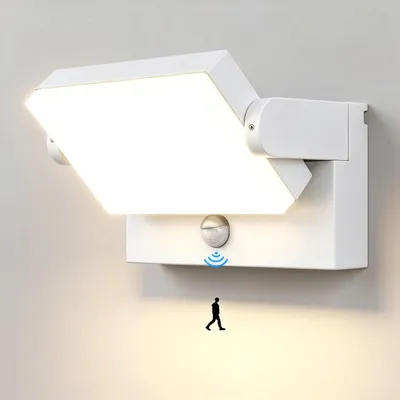 LED-Außenwandleuchte 40 W, Sensor, 3000 K, IP65, 3000 lm, schwarz