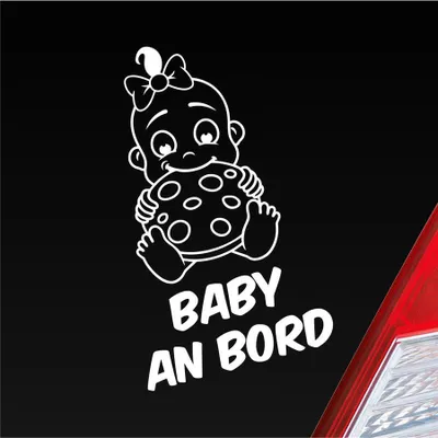 Produktbild von Auto Aufkleber Baby an Bord on Tour Lustig 17x28 cm Weiss Glanz Sticker Heckscheibenaufkleber
