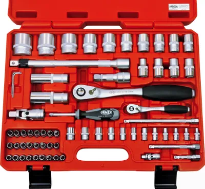 Produktbild von Profi Steckschlüsselsatz FAMEX 580-16, PROFESSIONAL, Werkzeugkoffer für KFZ - 66-tlg.