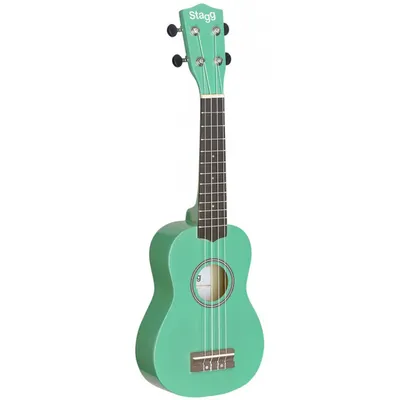 Productafbeelding van Stagg Sopranoukelele US-GRASS, met natuurlijke afwerking, inclusief zwarte nylon tas