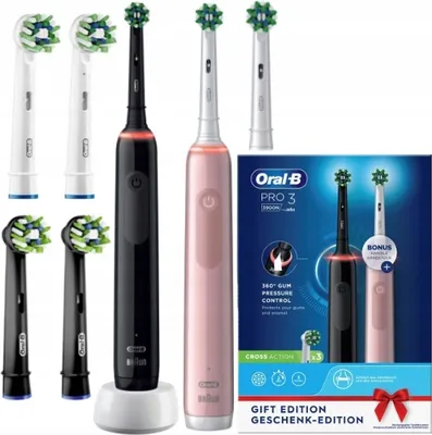 Immagine prodotto di Spazzolino elettrico Oral-B Pro 3 3900 - Nero e rosa - 3 modalità di pulizia - Batteria per 2 settimane