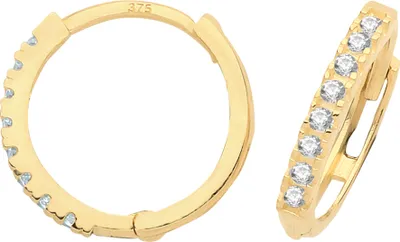 Image de Boucles d'Oreilles Femme Or 375/1000 avec Oxyde de Zirconium - 13mm*2mm; TRS26523