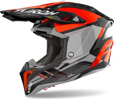 Produktbild von Crosshelm Schutzhelm Motorradhelm AIROH Aviator 3.0 Saber Grau Orange Größe XS