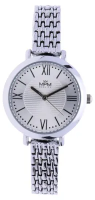 Produktbild von MPM-Quality Modern Damenuhr Metall Silber Edelstahlarmband Ø 28 mm