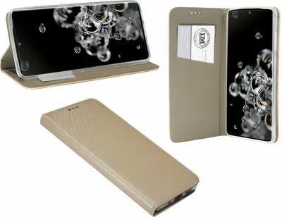 Produktbild von cofi1453 Buch Tasche Smart für SAMSUNG GALAXY S20 ULTRA ( G988B ) Handy Hülle Etui Brieftasche Schutzhülle mit Standfunktion, Kartenfach Gold