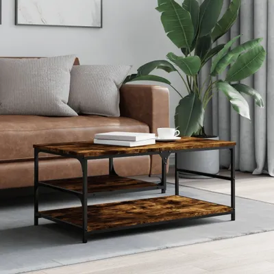 Productafbeelding van Maison Exclusive - Salontafel, gerookt eikenhout, 90x49x40 cm, houtvezel