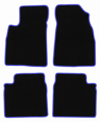 Productafbeelding van Velours automatten voor Kia Opirus 2002-2011 (sedan) – 4-delig, zwart/blauw, op maat – Wielganizator CARLUX