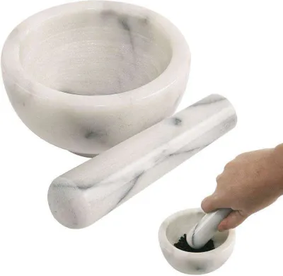 Immagine prodotto di ORION Mortaio Premium con pestello in marmo Mortaio per spezie Ø 11,5 cm