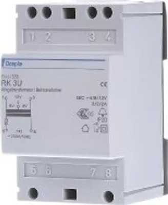 Obrázek produktu pro Zvonkový transformátor - Bell transformátor 4V / 8V / 12V RK3U 4-8-12V/2A