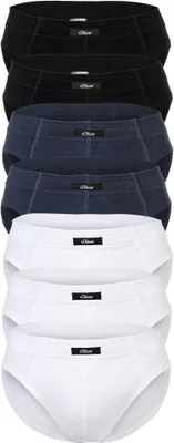 Produktbild von s.Oliver Herren Slips, 7er Pack - Slipdose, Baumwolle, einfarbig Schwarz/Blau/Weiß M