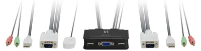 Immagine prodotto di LevelOne KVM-0223 - KVM-/Audio-Switch - USB - 2 x KVM/Audio - Desktop