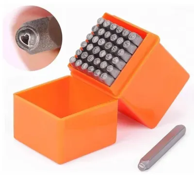 Immagine prodotto di Solidchoice - 37 pezzi di numeri e lettere per timbri - Metallo, alfabeto A-Z e numeri da 0 a 9