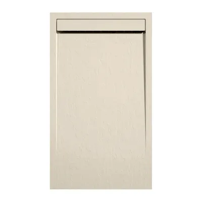 Produktbild von Mineralguss-Duschwanne extra flach CLEVER Schieferoptik BEIGE 70x190 cm  Auslaufschutz in Farbe
